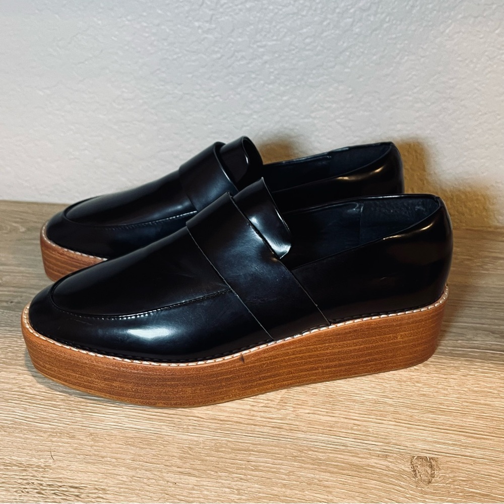 Sol Sana Women’s 37 Venus Black Leather Platform Loafers - Picture 8 of 13